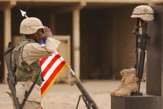 PFC Rowe honored by fellow soldiers.